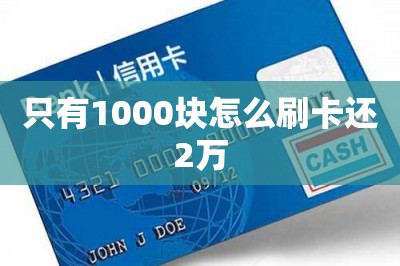 只有1000块怎么刷卡还2万（分享方法）