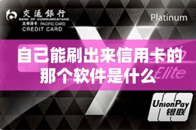 自己能刷出来信用卡的那个软件是什么