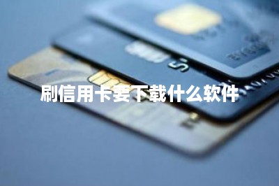 刷信用卡要下载什么软件